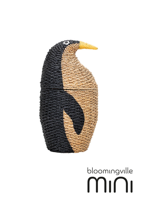 Bloomingville MINI Tazia Korb mit Deckel | Bankuan-Gras mit Schwarz 82043346