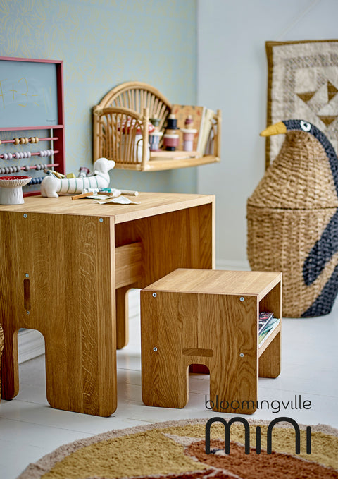 Bloomingville MINI Tazia Korb mit Deckel | Bankuan-Gras mit Schwarz 82043346