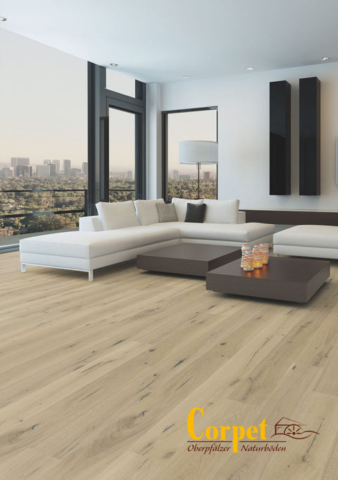 Corpet Oberpfälzer Parkett Castellan rustic Klickvariante | PA547 Grenada gebürstet naturgeölt - creme