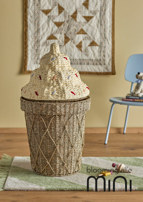 Bloomingville MINI Cillie Korb mit Deckel | Natur Wasserhyazinthe 82058125