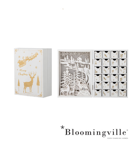 Bloomingville Elimar Kalender mit Licht | Weiá, Sperrholz 82061119
