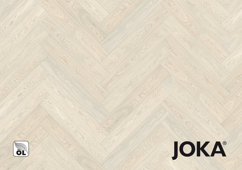 JOKA Deluxe 500 ATIVO X3-Naturholzboden Fischgrat Stab mit PRO-Con.-System 5G | AF065 Eiche crystalELEG. V4 ÖL